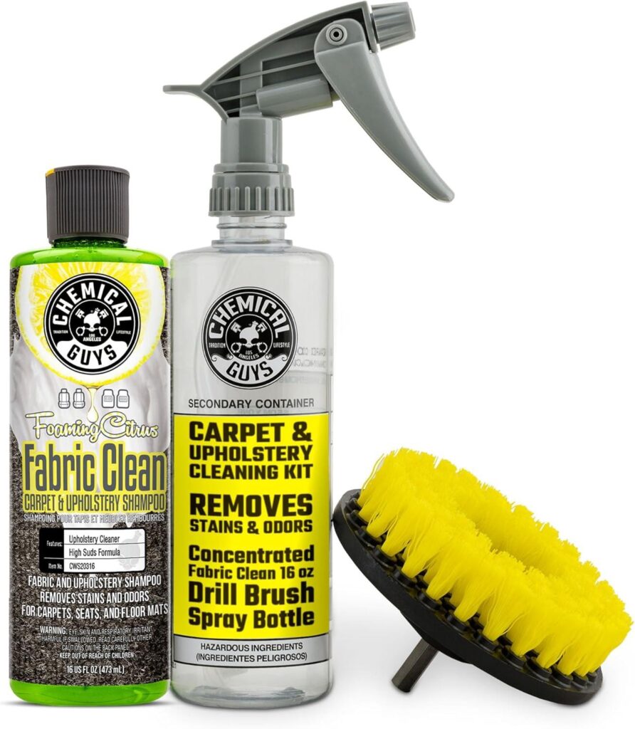 Best Upholstery Cleaner – Chemical Guys Foaming Citrus Fabric Clean Drill Brush Kit Review