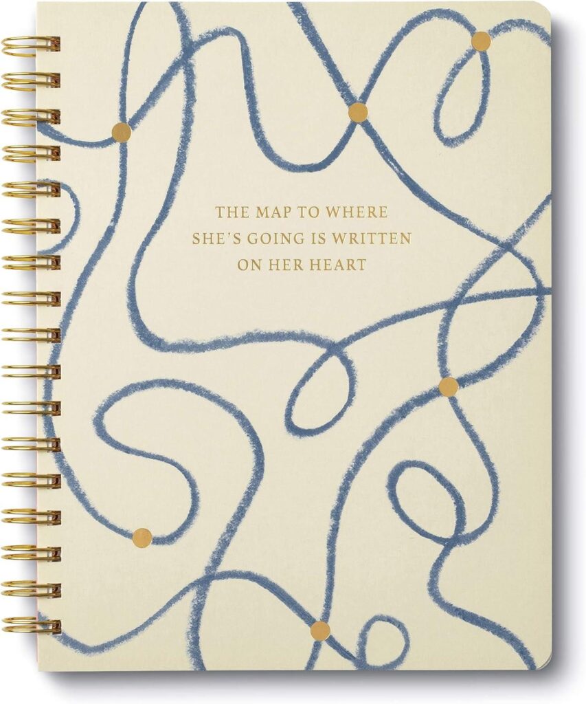 Best Notebook – Compendium Spiral Notebook – The map to where she’s going is written on her heart. – A Designer Spiral Notebook with 192 Lined Pages, College Ruled, 7.0″W x 9.25″H Review