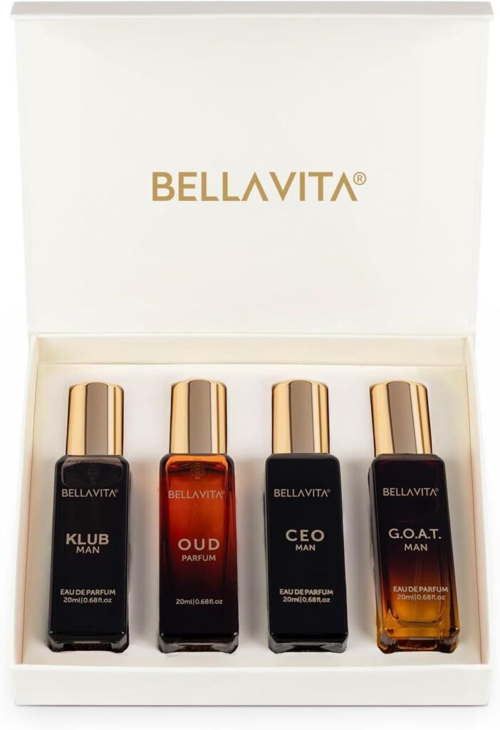 Best Men’s Fragrance – Bella Vita Luxury Long Lasting Perfume Gift Set for Man | 4x20ml | Gifts for Men | KLUB, OUD, CEO, G.O.A.T Review