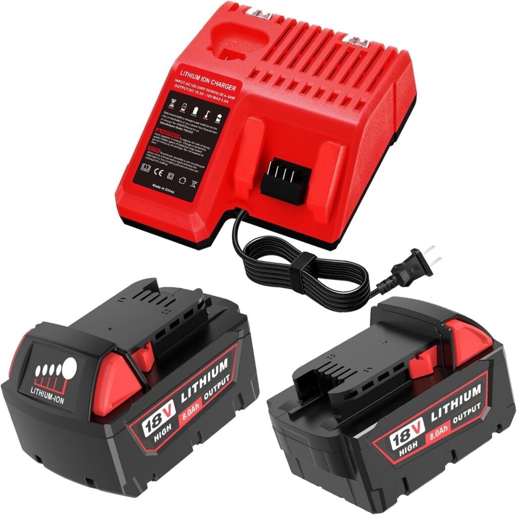 Best Electronics – 2 Packs 8.0Ah Replacement for Milwaukee 18V Battery and Charger Review