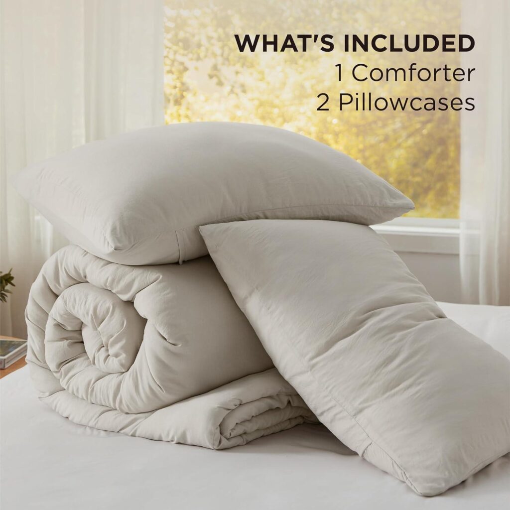 Best Comforter Set – Bedsure Queen Comforter Set, Beige Soft Review