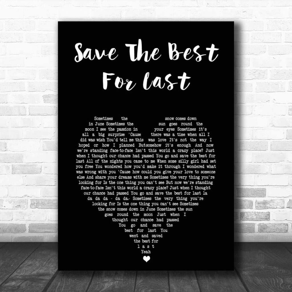 Best Home Décor – Save The Best for Last Black Heart Song Lyric Print Review