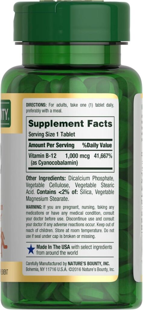 Best Vitamin B12 Supplement – Nature’s Bounty 1000 mcg Review